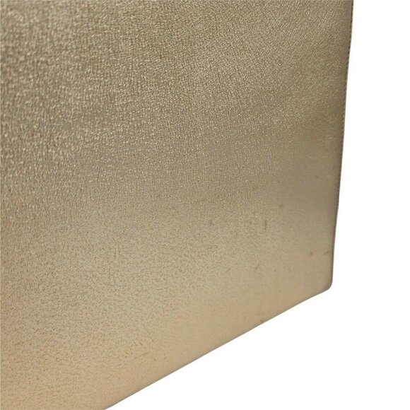 Vintage Metallic Gold Handbag Clutch Evening Bag Stiff Body Snap Closure Satin - Picture 9 of 12